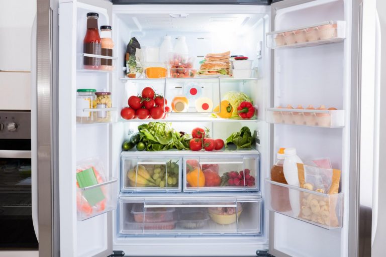 an open refrigerator keeping food safe