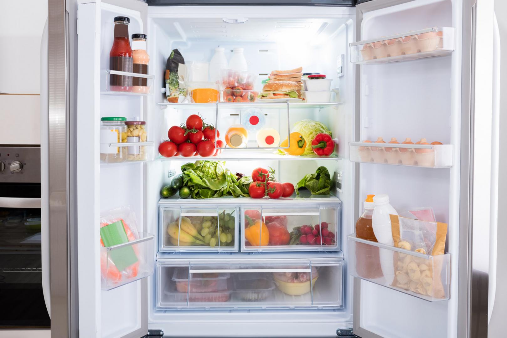 an open refrigerator keeping food safe
