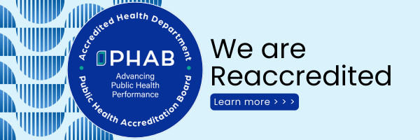 Banner with PHAB seal and says "We are Reaccredited"