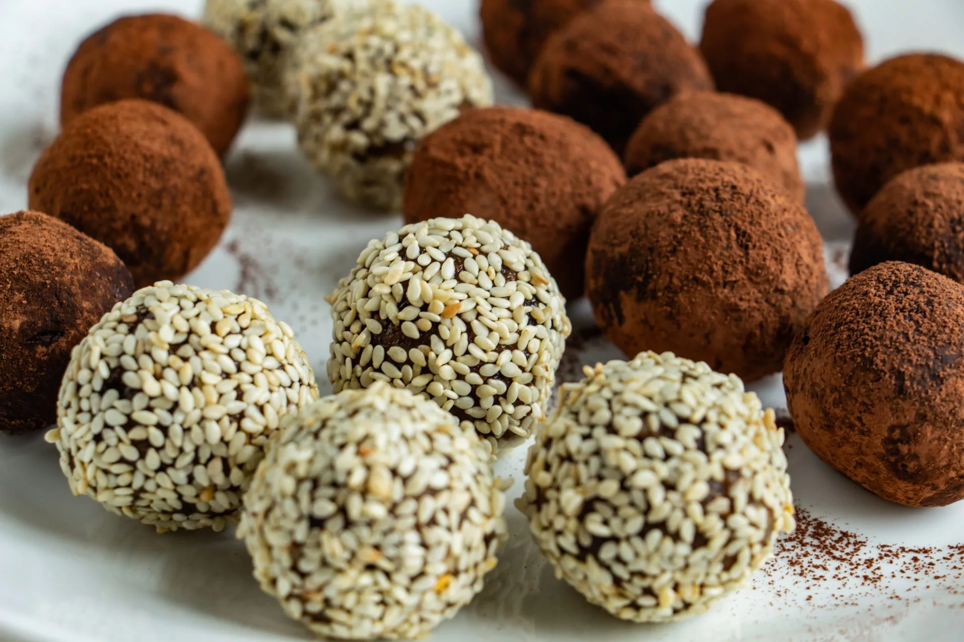 Picture of chocolate truffles on a plate