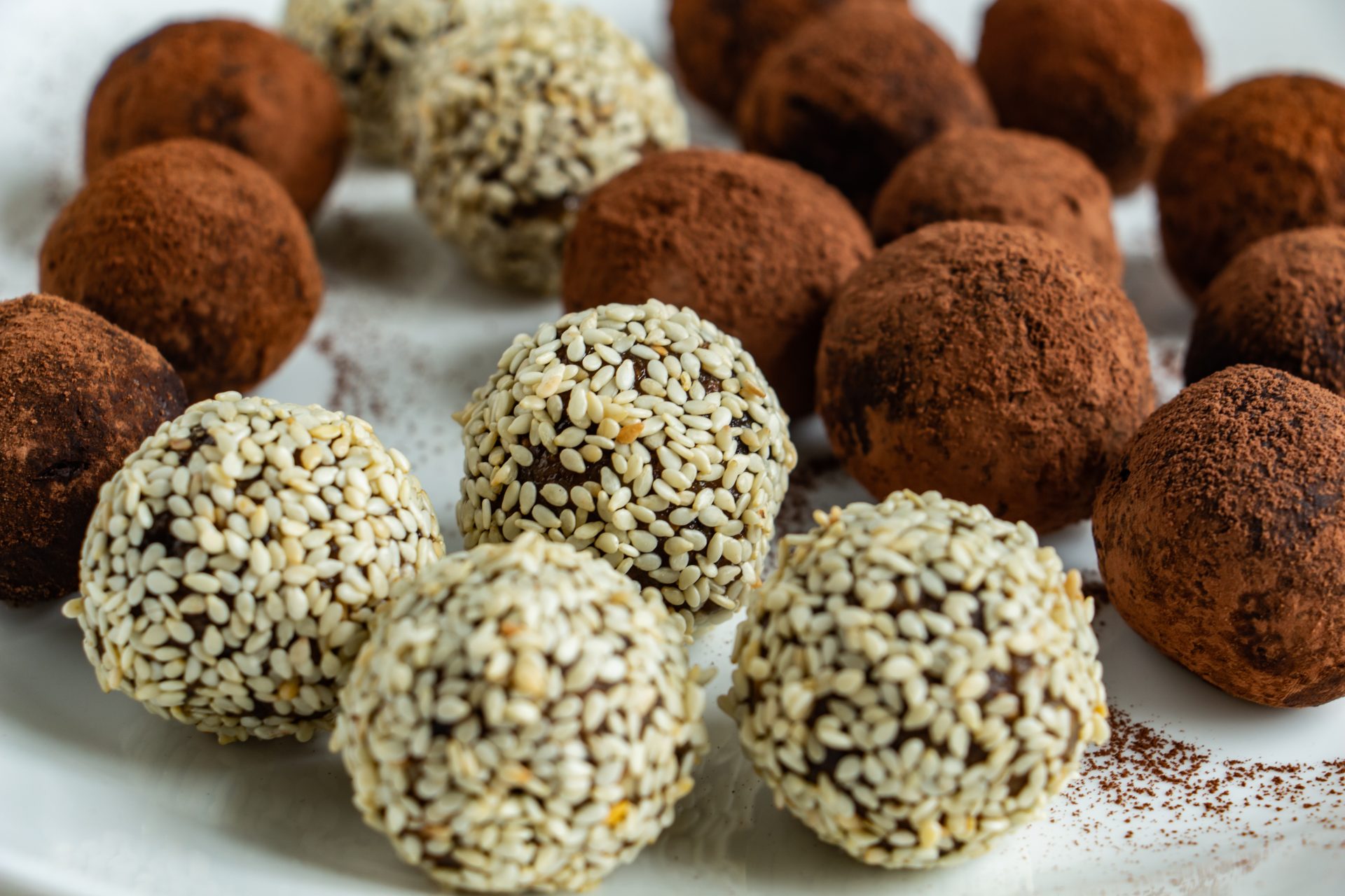 Picture of chocolate truffles on a plate