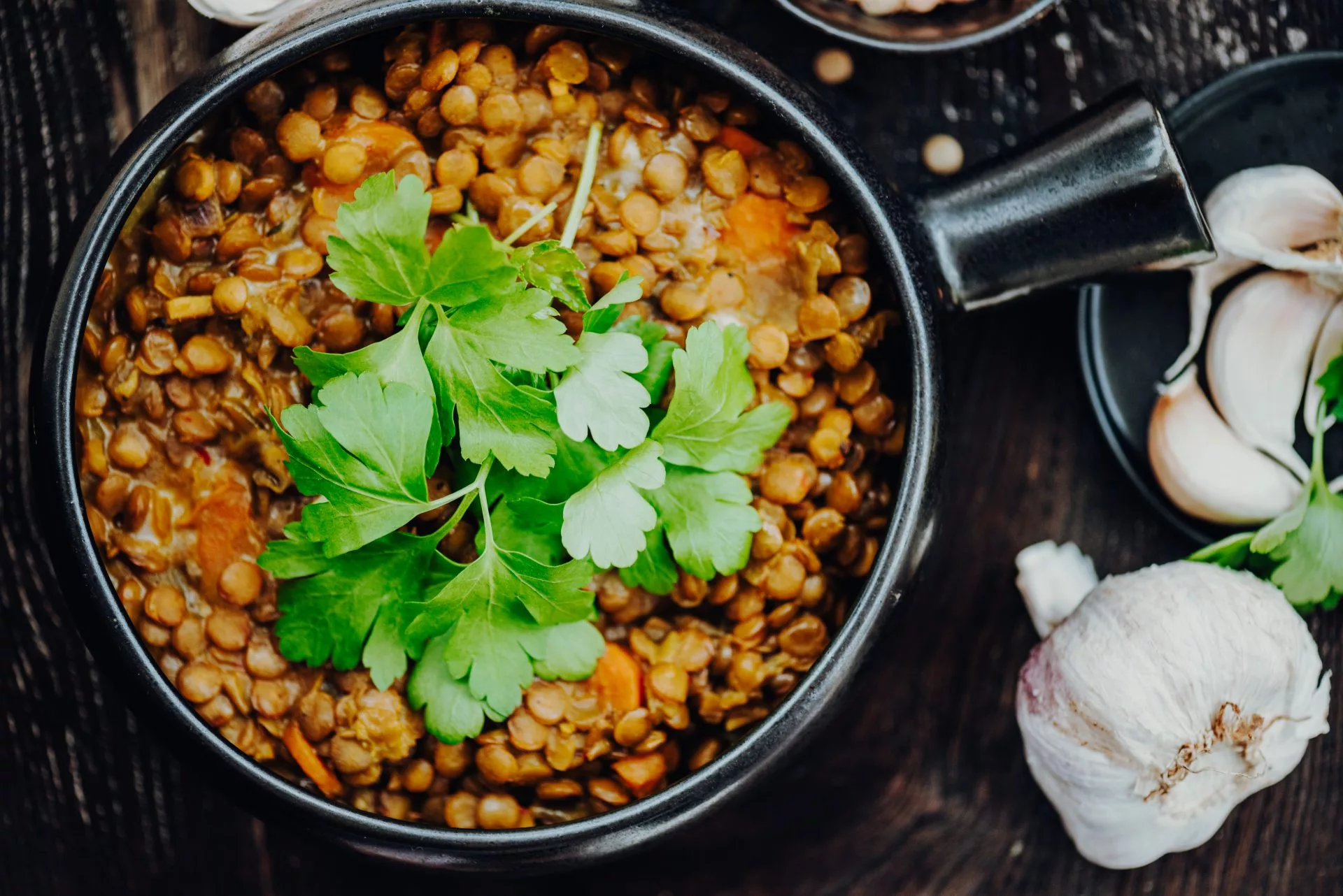 Photo of lentil dal in skillet