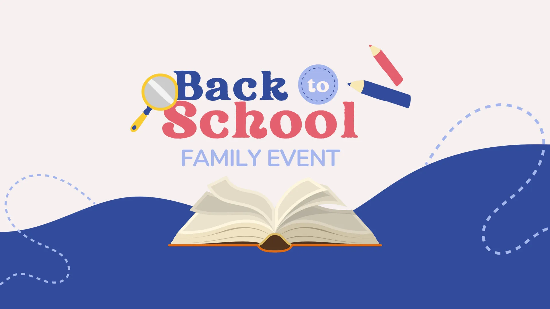Tulsa Health Department flyer promoting the "Back to School Family Event" on Saturday, August 1, from 1:00 to 4:00 p.m. at the North Regional Health & Wellness Center, 5635 N. Martin Luther King Jr. Blvd., Tulsa, OK 74126. The flyer features school-themed illustrations including an open book, magnifying glass and pencils.
